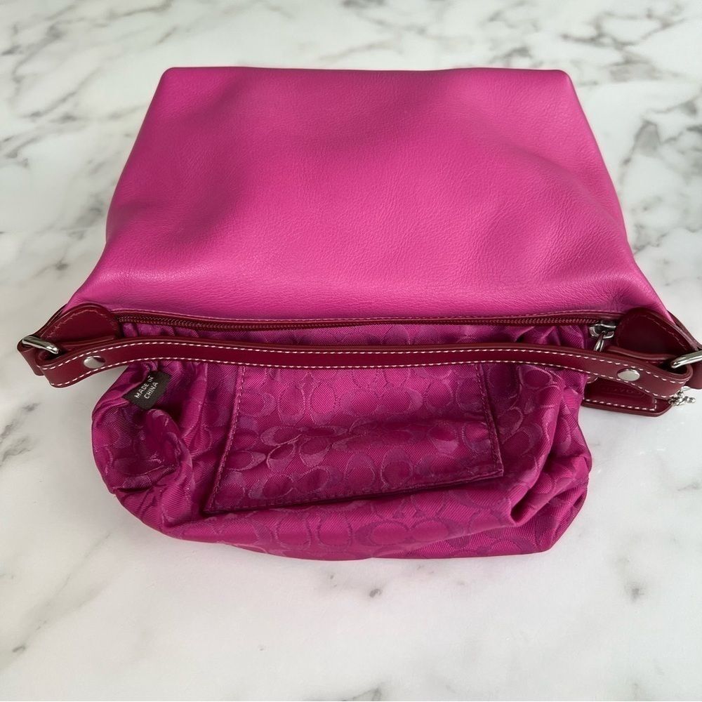 COACH Vintage Y2K EST. 1941 Leatherware Mini Shoulder Baguette Bag Pink Leather - Picture 12 of 12